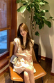 2025 New Summer Women's Wear French Tea Break Pure Desire Style High-End Small Flying Sleeve Dress in Cream