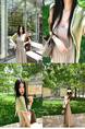 Zhou Zhang Chapter Rose Fu Flower Set French Style Vintage Strap Beige Dress Sleeveless Slim Fit Slimming Elegance Long Skirt Summer