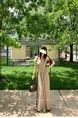 Zhou Zhang Chapter Rose Fu Flower Set French Style Vintage Strap Beige Dress Sleeveless Slim Fit Slimming Elegance Long Skirt Summer