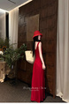 Zhou Zhang Chapter Rose Fu Flower Set French Style Vintage Strap Red Dress Sleeveless Slim Fit Slimming Elegance Long Skirt Summer
