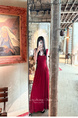 Zhou Zhang Chapter Rose Fu Flower Set French Style Vintage Strap Red Dress Sleeveless Slim Fit Slimming Elegance Long Skirt Summer