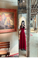 Zhou Zhang Chapter Rose Fu Flower Set French Style Vintage Strap Red Dress Sleeveless Slim Fit Slimming Elegance Long Skirt Summer