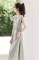 Blue Qiyun Chapter New Chinese Style Design Light Green Dress 2025 Summer New Style Dress