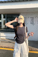 Real Shot Price Wrinkles Waist-cinching Positive Shoulder Short Sleeve T-Shirt Women Summer 2025 New Style Design Sense Slim Fit Short Style Top in Dark Gray