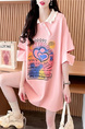 Official Pictures and Real Prices Douyin Quality/Pure Cotton/Back Collar/Lose Mid-Length Polo Collar Hollow in Pink