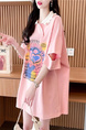 Official Pictures and Real Prices Douyin Quality/Pure Cotton/Back Collar/Lose Mid-Length Polo Collar Hollow in Pink