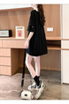 Official Pictures and Real Prices Douyin Quality/Pure Cotton/Back Collar/Loose Mid-Length Polo Collar Hollow in Black