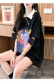 Official Pictures and Real Prices Douyin Quality/Pure Cotton/Back Collar/Loose Mid-Length Polo Collar Hollow in Black