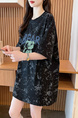 Real Shot and Real Price Douyin Quality/Pure Cotton/Back Collar/Loose Mid-Length Tie-Dye Fashion Top in Black
