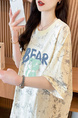 Real Shot and Real Price Douyin Quality/Pure Cotton/Back Collar/Loose Mid-Length Tie-Dye Fashion Top in Cream