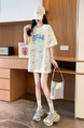 Real Shot and Real Price Douyin Quality/Pure Cotton/Back Collar/Loose Mid-Length Tie-Dye Fashion Top in Cream
