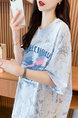 Real Shot and Real Price Douyin Quality/Pure Cotton/Back Collar/Loose Mid-Length Tie-Dye Fashion Top in Light Gray