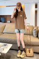 Real Shot of 2025 Summer Loose New Korean Style Short-Sleeved T-Shirt for Women in Solid Brown Color All-Match Tops