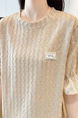 Real Shot of 2025 Summer Loose New Korean Style Short-Sleeved T-Shirt for Women in Solid Beige Color All-Match Tops