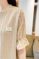 Real Shot of 2025 Summer Loose New Korean Style Short-Sleeved T-Shirt for Women in Solid Beige Color All-Match Tops
