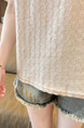 Real Shot of 2025 Summer Loose New Korean Style Short-Sleeved T-Shirt for Women in Solid Beige Color All-Match Tops