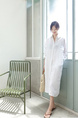 Student Korean Version of Long-Sleeved Shirt Dress for Women in White, Medium-Length, Loose and Slim, Lazy Shirt