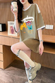 Real Shot and Real Price Douyin Quality/Pure Cotton/Back Collar/Loose Mid-Length Fashion Color T in Olive Green